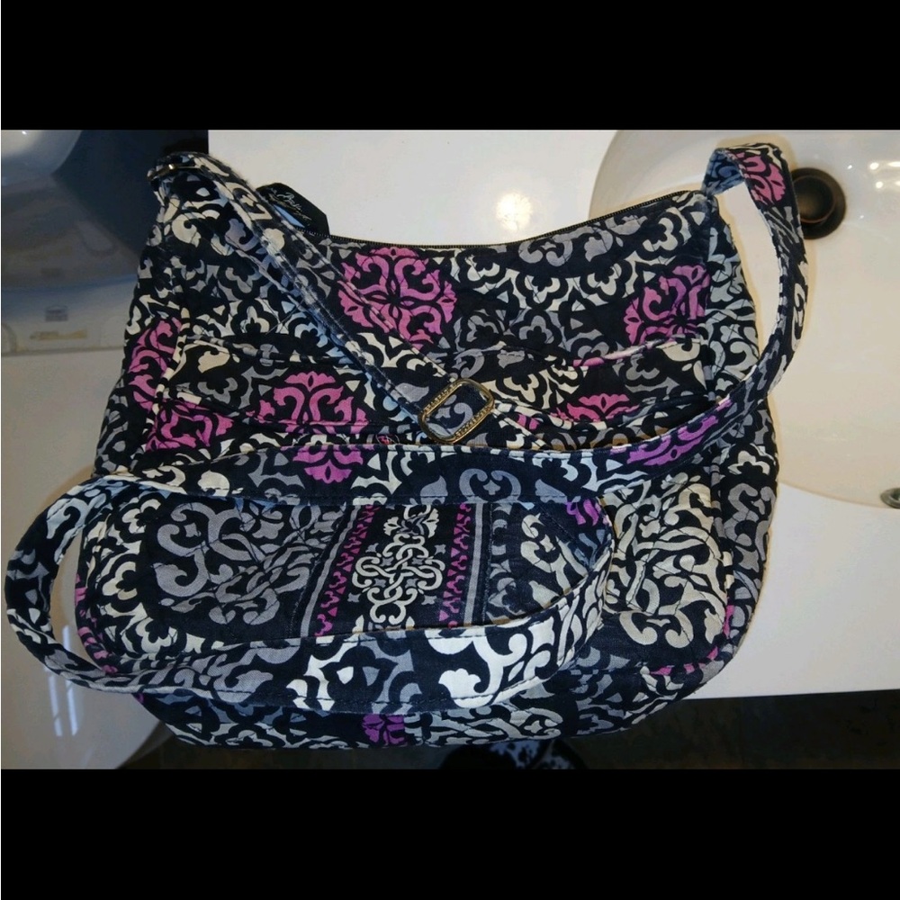 Vera Bradley quilted medium crossbody purse canterberry Magenta shoulder bag